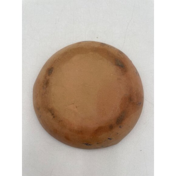 Hand-Painted Vintage Talavera Ceramic Trinket Dish Floral & Peacock Design 4" - Picture 2 of 4